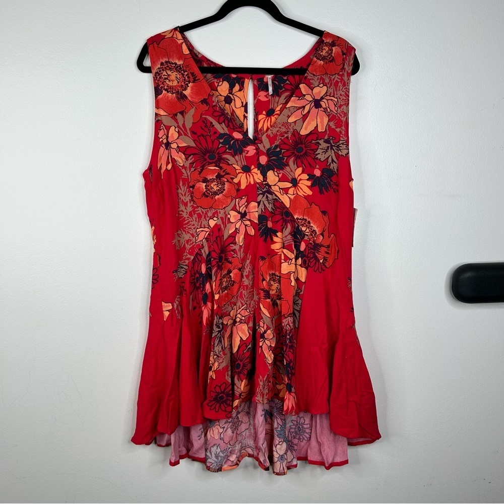 NWT Free People Backyard Tank Top High Low Floral